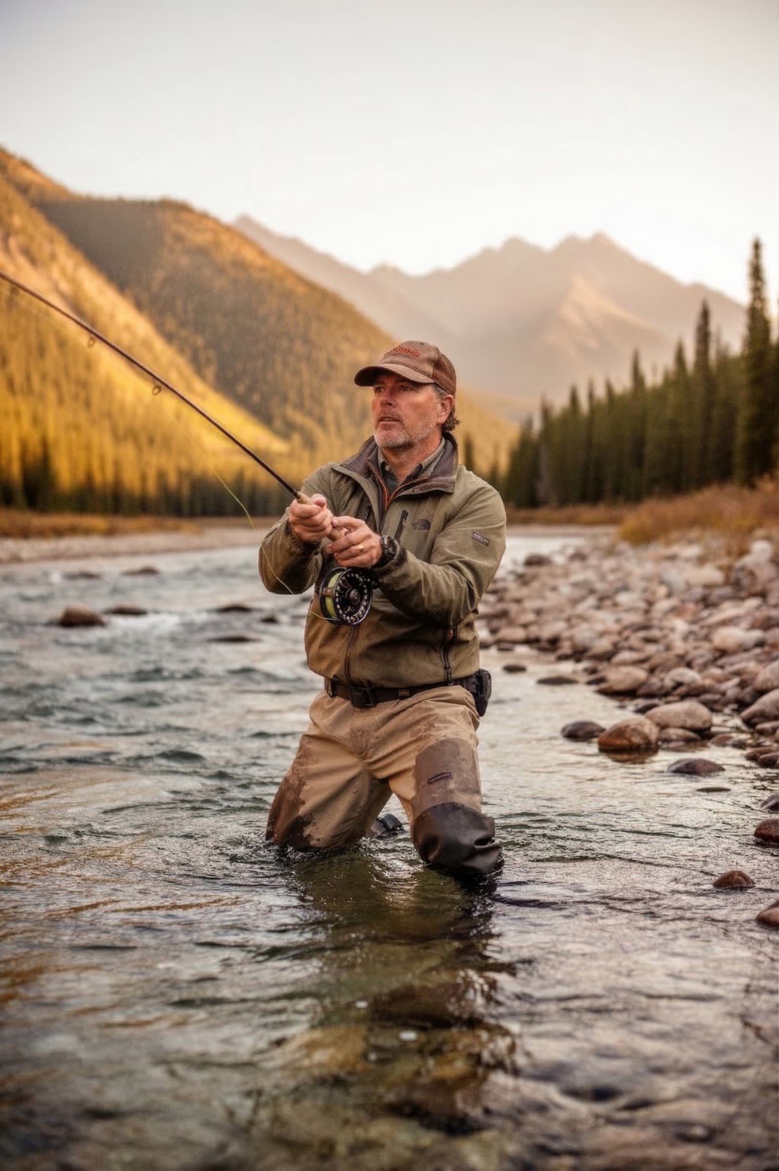Kelsey Stuart fly fishing on a Montana river